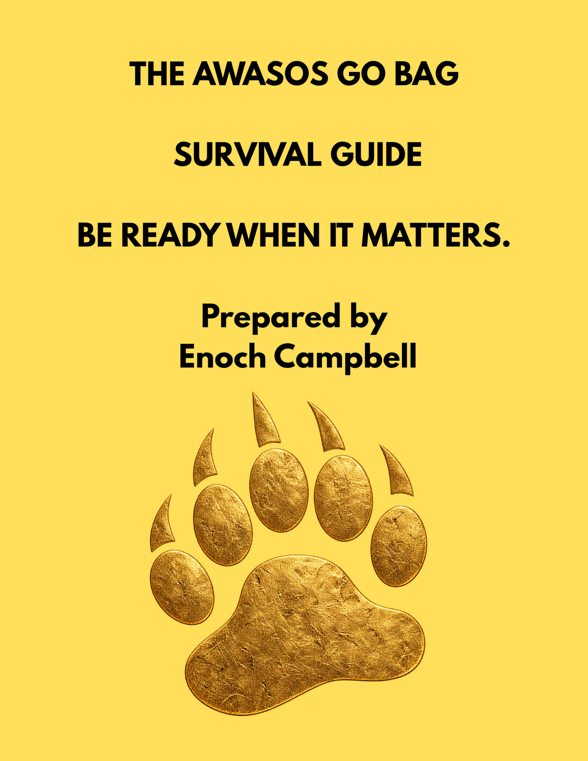 The AWASOS Go Bag Survival Guide
